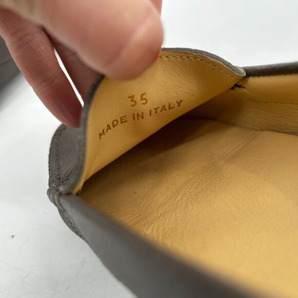 M. GEMI Women's Felize Taupe Gray Leather Driving Moccasin Loafer Shoes Size 5 - Picture 9 of 11